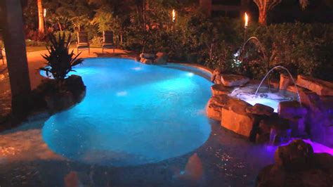 Pentair Swimming Pool Deck Jets With LED Lights | Backyard Design Ideas