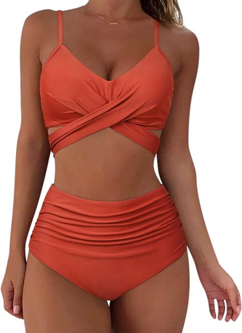 Suuksess Women Wrap Bikini Set Push Up High Waisted Piece Swimsuits