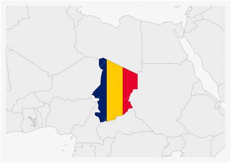 premium vector chad map highlighted  chad flag colors gray map