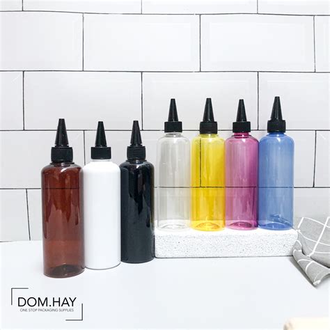 jual ml botol tinta kerucut hitam plastik pet botol ujung lancip