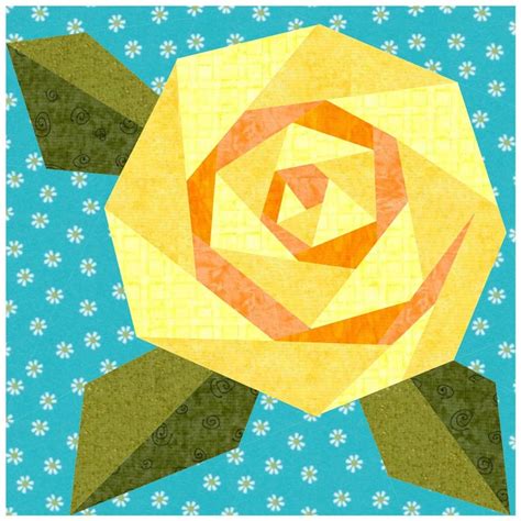 Rosie S Rose Paper Piecing Quilt Block Pattern PDF Etsy Australia