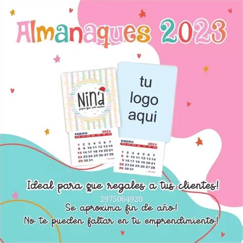 100 Almanaques 2023 Personalizados Con Iman Y Mignon En Venta En