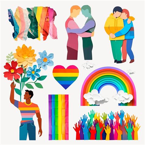 diverse lgbtq pride celebration set  psd rawpixel
