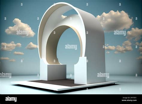 Arch In The Sky Podium For Product Display Stock Photo Alamy