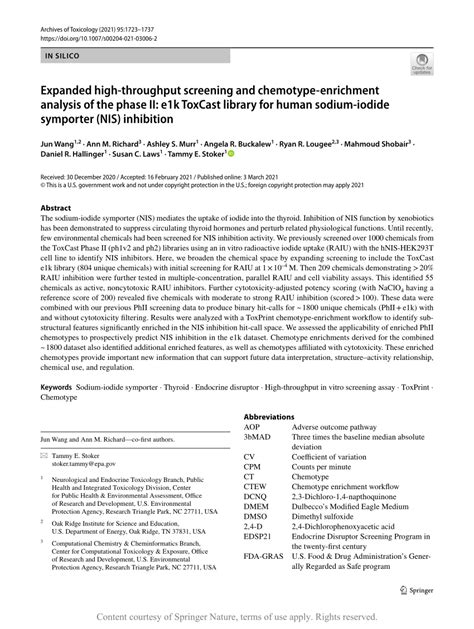 Expanded High Throughput Screening And Chemotype Enrichment Analysis Of