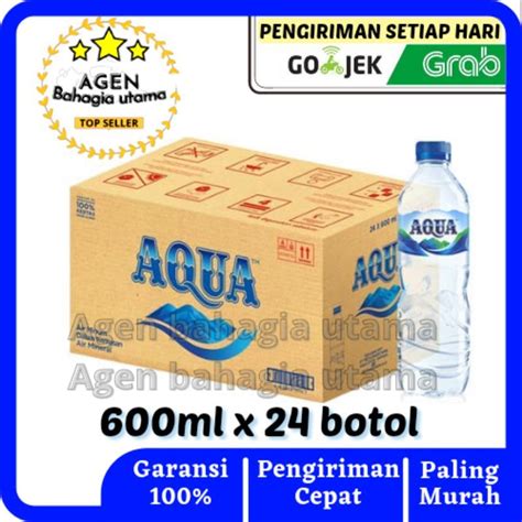 Jual Air Mineral Aqua Botol 600ml 1 Dus Isi 24 Pcs Shopee Indonesia