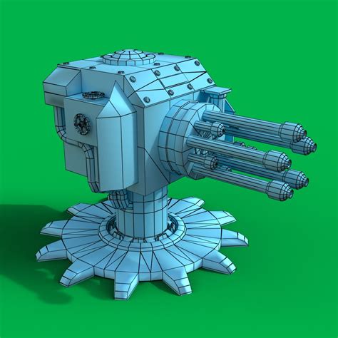 Steampunk Turret 3D Model 7 Max Fbx Obj Free3D