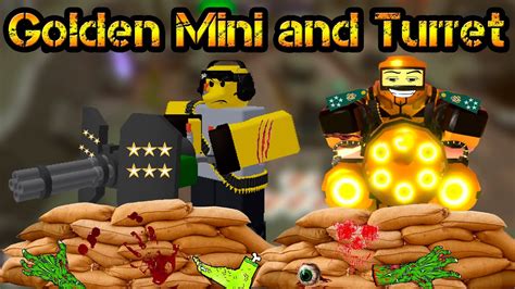 Golden Minigunner And Turret Solo Triumph Fallen Mode Roblox Tower