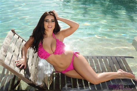 Charlotte Springer Strips Out Of Her Pink Bikini In The Water Porn