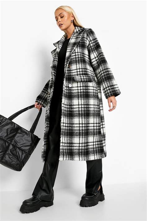 Oversized Collar Wool Look Coat Boohoo