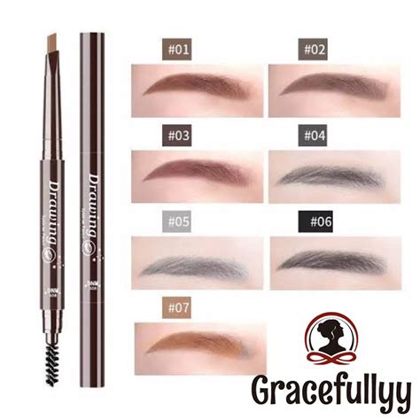 Jual COD Drawing Eyebrow Pencil Pensil Alis Drawing Alis Sikat 2 In