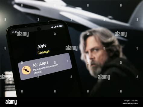 In This Photo Illustration An Air Alert App Is Seen On A Smartphone