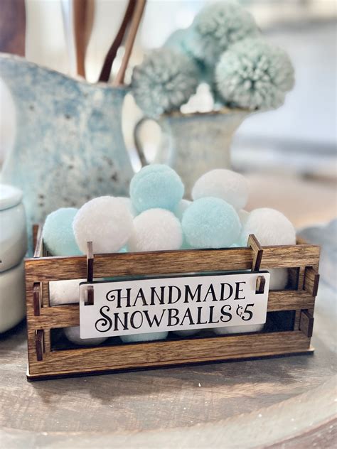 Handmade Snowballs 5 Cents Crate With 2 Signs Scalable Etsy