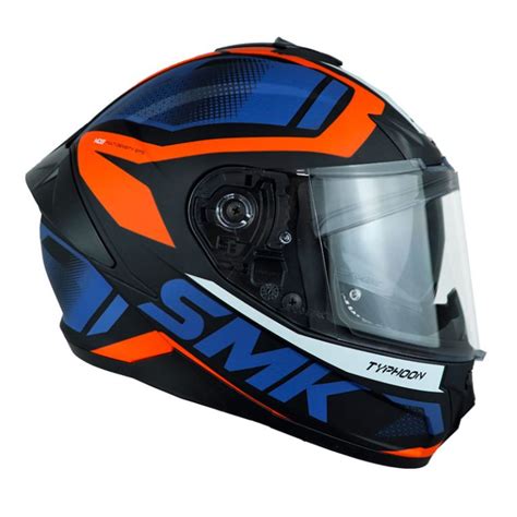 Casco Smk Typhoon Thorn Negro Azul Naranja Zonabiker La