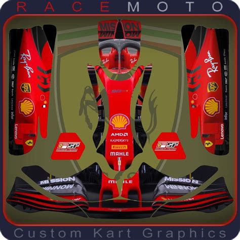 2019 Ferrari F1 Karting Sticker Kit For KG Evo Pods Nosecone Nassau