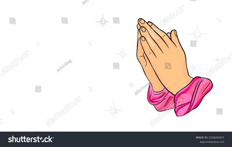 Line Drawing Praying Hands People Pray Stock Illustration 2228283471