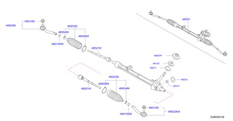 Nissan NV200 Gear And Linkage Power Steering Rack And 4800M 3LM0ANW