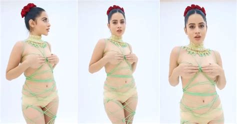 SEXY Video Pictures Urfi Javed Goes TOPLESS Again Hides B Bs With