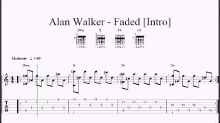 Alan Walker Faded Easy Guitar Lesson Original Notes Tabs