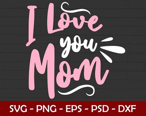 Te amo mamá SVG Vector Clipart Listo para imprimir en Etsy México