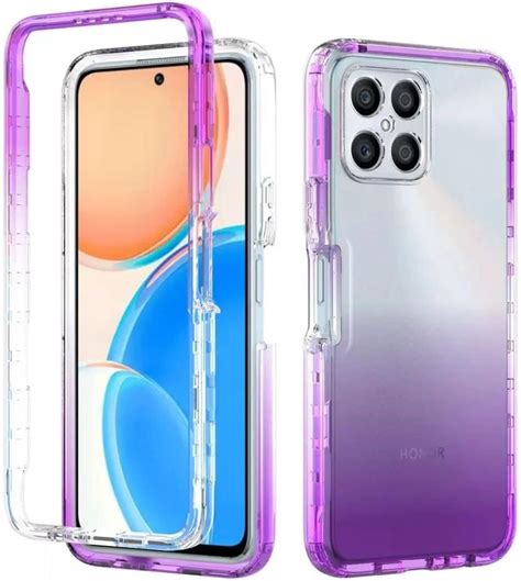 Celularte Funda Para Honor X En Bicolor Transparente Uso Rudo