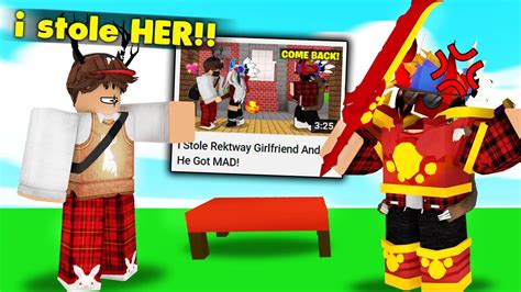 He Tried Stealing My Girlfriend So I 1v1d Him Roblox Bedwars