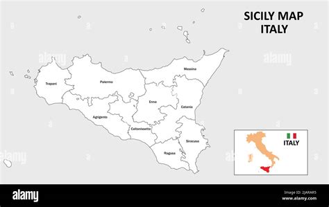 Sicily Map State And District Map Of Sicily Administrative Map Of