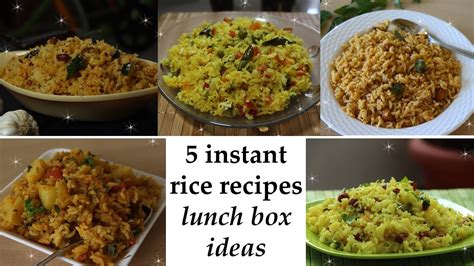 5 Easy Instant Rice Recipes Lunch Box Ideas Tasty Rice Recipes Youtube