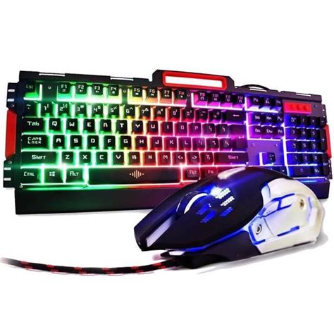 Kit Teclado e Mouse Gamer Semi Mecânico fio BK G3000 Exbom Kit