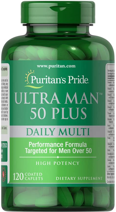 Ultra Man™ 50 Plus, 120 Caplets (17312) | Puritan's Pride