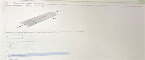 Solved The Accompanying Figure Shows A Flat Infinitely Long Chegg