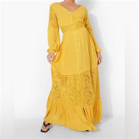 Boohoo Dresses Nwt Yellowmustard Maxi Dress Poshmark