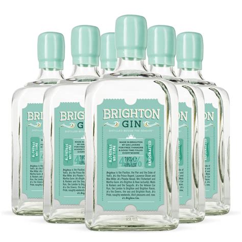 Brighton Gin Case - 6 x 700ml Pavilion Strength Bottles of Gin