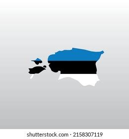 Estonia National Flag Country Map Silhouette Stock Vector Royalty Free