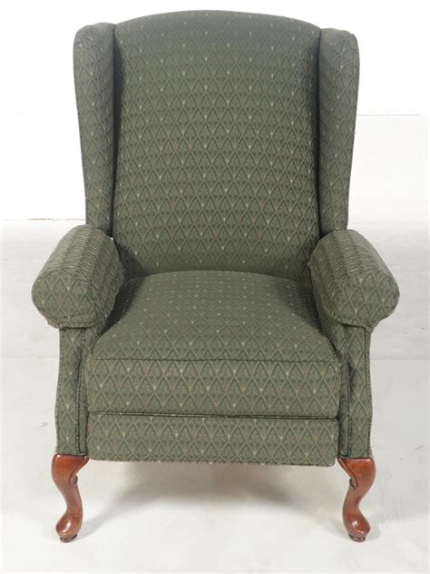 La Z Boy Queen Anne Style Custom Upholstered Wingback Recliner Ebth