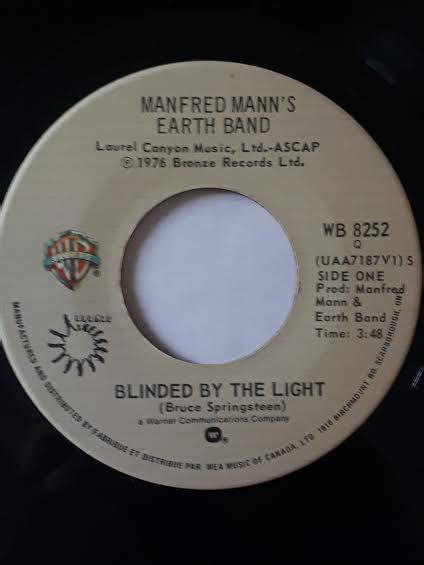 Manfred Mann S Earth Band Blinded By The Light Vinyl Discogs