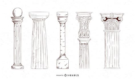 Vectores Gráficos de columnas griegas para descargar