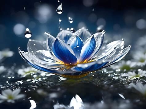 Premium AI Image | Water flower photography Water flower art Flowers in ...