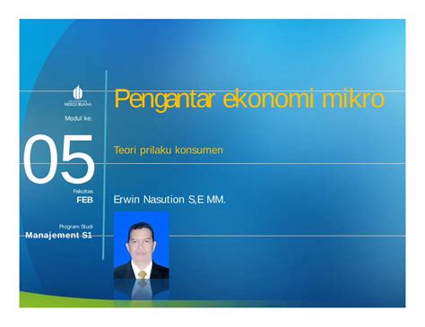 (PDF) Pengantar ekonomi mikro Modul ke: 05 perilaku konsumen • Perilaku ...