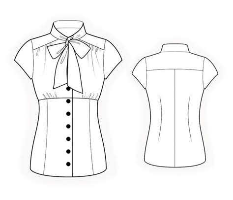 Blouse With A Bow Collar Sewing Pattern 4748 Made To Measure Sewing Pattern From Le