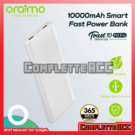 Jual Oraimo OPB P115D Powerbank 10000mAh Ultra Slim 3 Port Fast