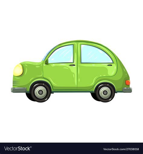 Colorful green car isolated on white background Vector Image