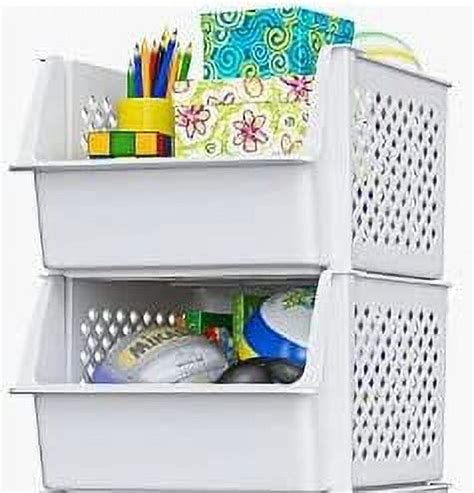 Skywin Plastic Stackable Storage Bins for Pantry - Stackable Bins For ...