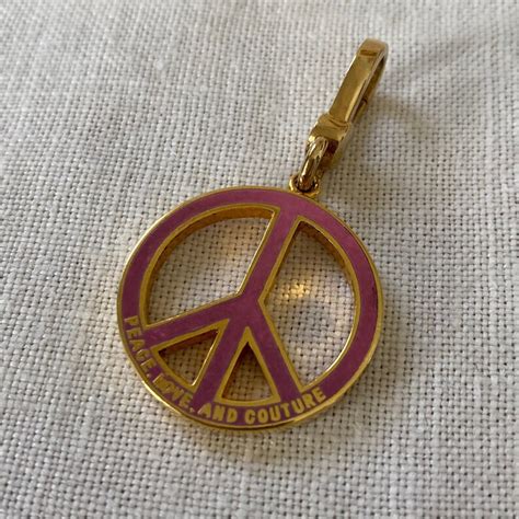 Vintage Juicy Couture Crystal Peace Sign Charm Reversible Etsy