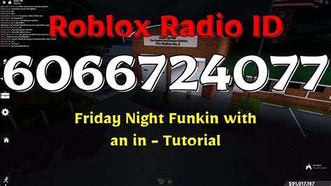 Friday Night Funkin With An In Tutorial Roblox Id Youtube