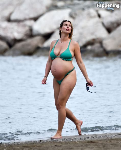 Ferne Mccann Flaunts Her Blossoming Belly In A Green Bikini Photos