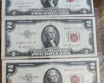 1928 D Series Two Dollar Red Note Nicely Circulated - Etsy