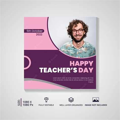 Premium Vector Happy Teachers Day Social Media Post Template Design