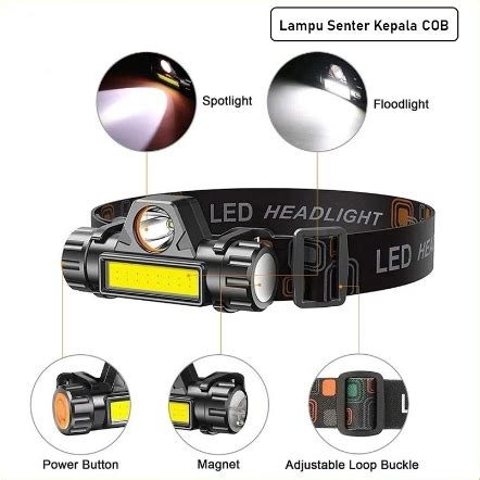 Jual Ug Senter Kepala Led Cas Xpe Super Terang Murah Headlamp Cob