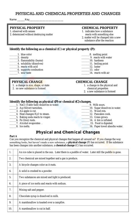 physical  chemical  powerpoint  activity sheets images